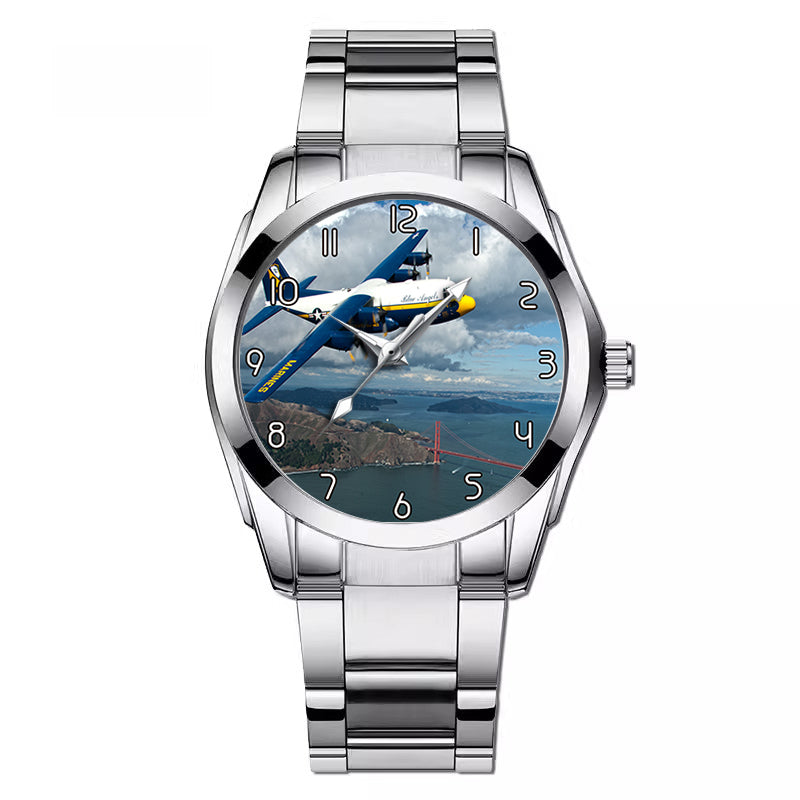 Blue Angels & Bridge Designed Stainless Steel Band Watches
