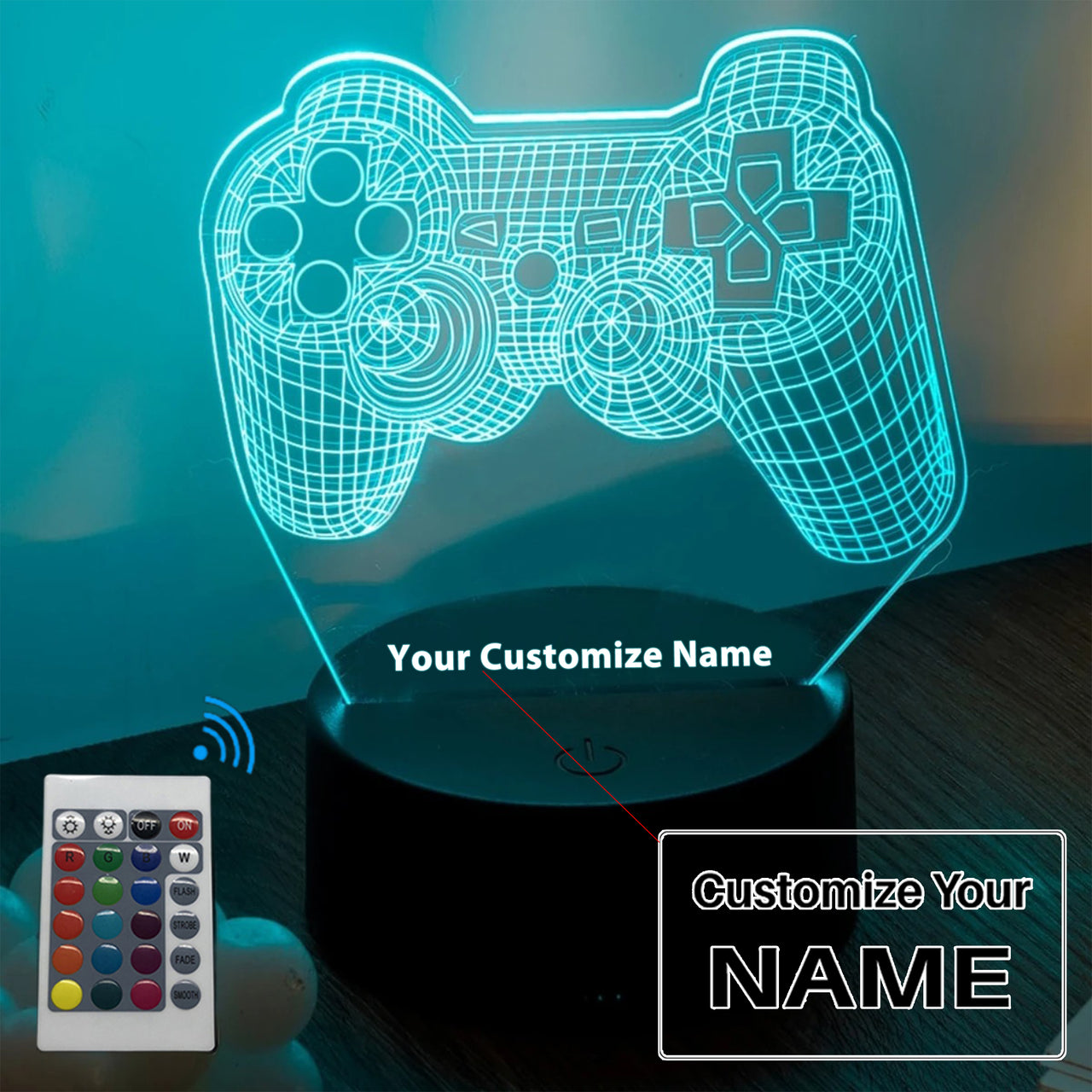 Powered Modern Game Controller 3D Designed Night Lamp