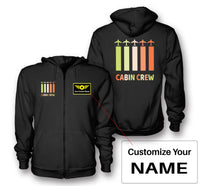 Thumbnail for Colourful Cabin Crew Designed Zipped Hoodies