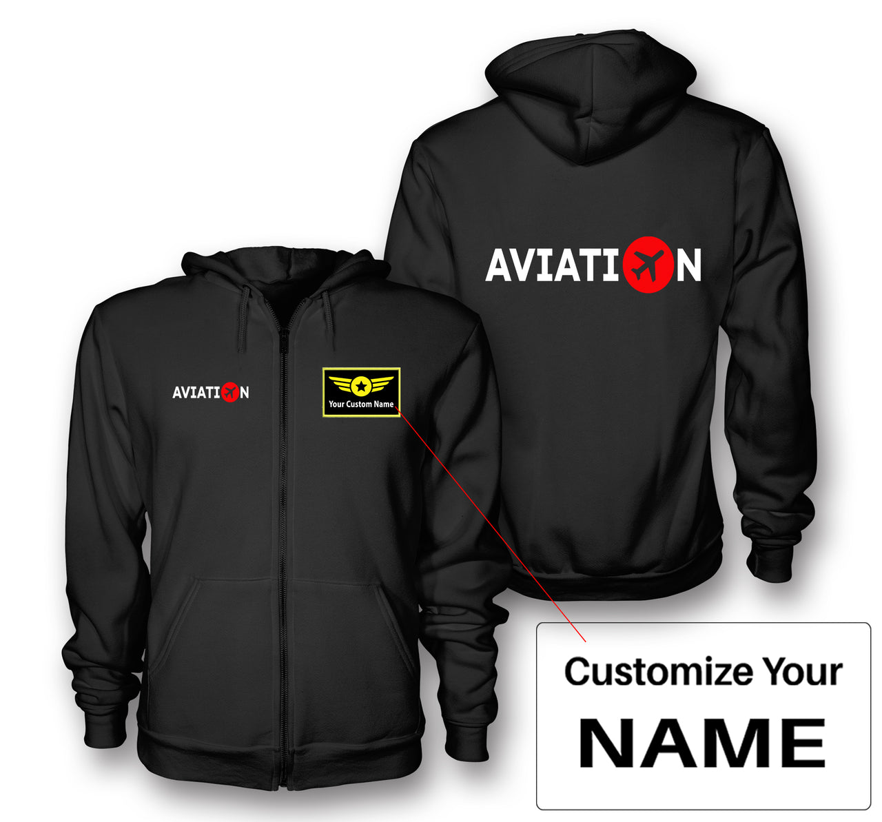 Aviation Designed Zipped Hoodies