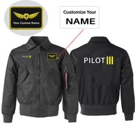 Thumbnail for Pilot & Stripes (3 Lines) Designed Embroidered Patch Attachable Jackets
