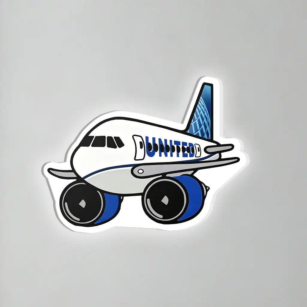 United Airlines B777 Inductive Wall Led Aircraft & 3D Lamp