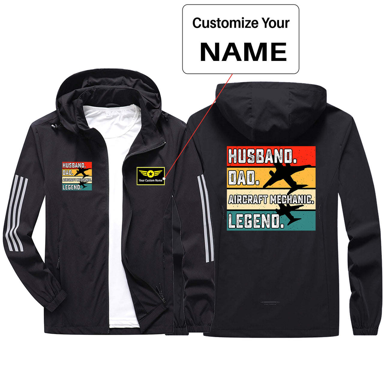 Husband & Dad & Aircraft Mechanic & Legend Sport & Running Jackets