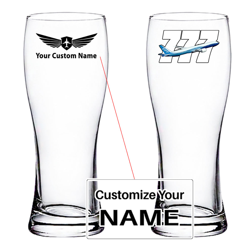 Super Boeing 777 Designed Pilsner Beer Glasses