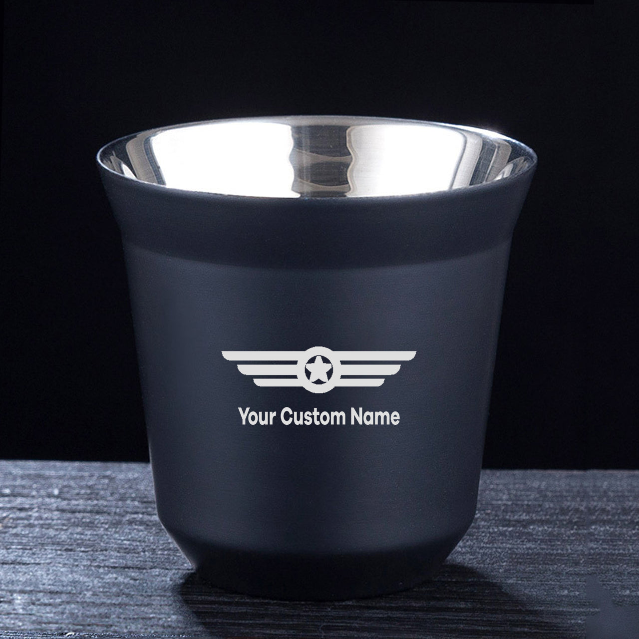 Custom Name (Badge 6) Designed Double Wall Stainless Steel Coffee Mugs