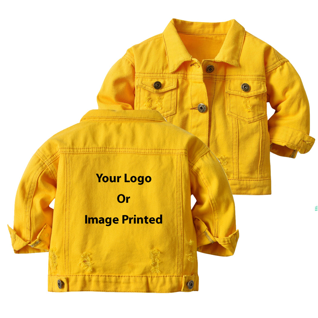 Custom Design Image Logo Designed Children Denim Jackets
