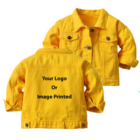 Thumbnail for Custom Design Image Logo Designed Children Denim Jackets
