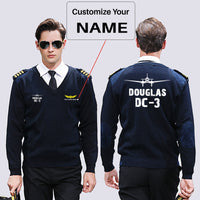 Thumbnail for Douglas DC-3 & Plane Designed Wool Pilot Sweaters