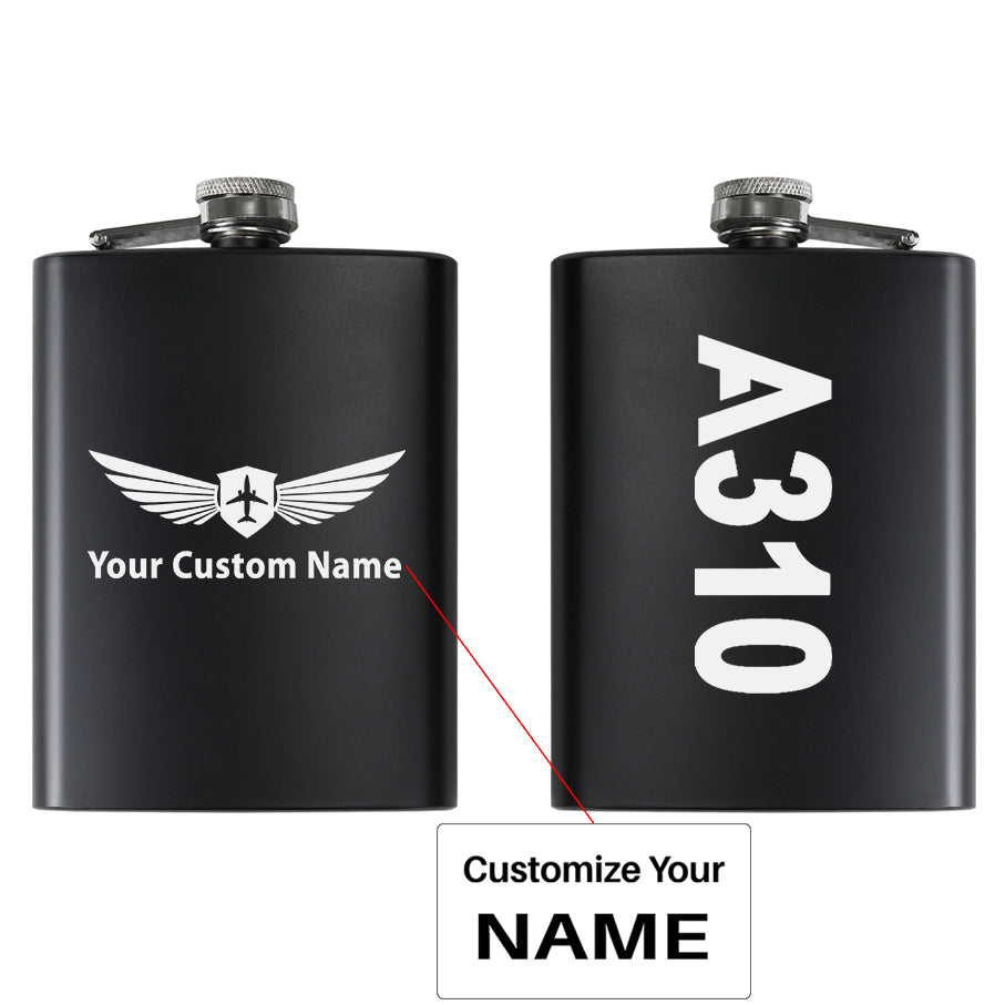 A310 Text Designed Stainless Steel Hip Flasks