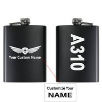 Thumbnail for A310 Text Designed Stainless Steel Hip Flasks
