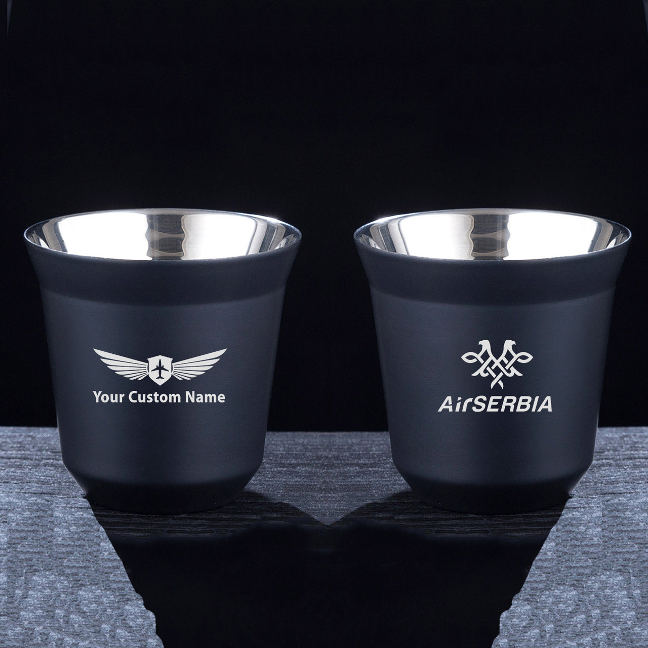 Air Serbia Airlines Designed Double Wall Stainless Steel Coffee Mugs
