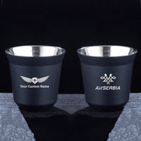 Thumbnail for Air Serbia Airlines Designed Double Wall Stainless Steel Coffee Mugs