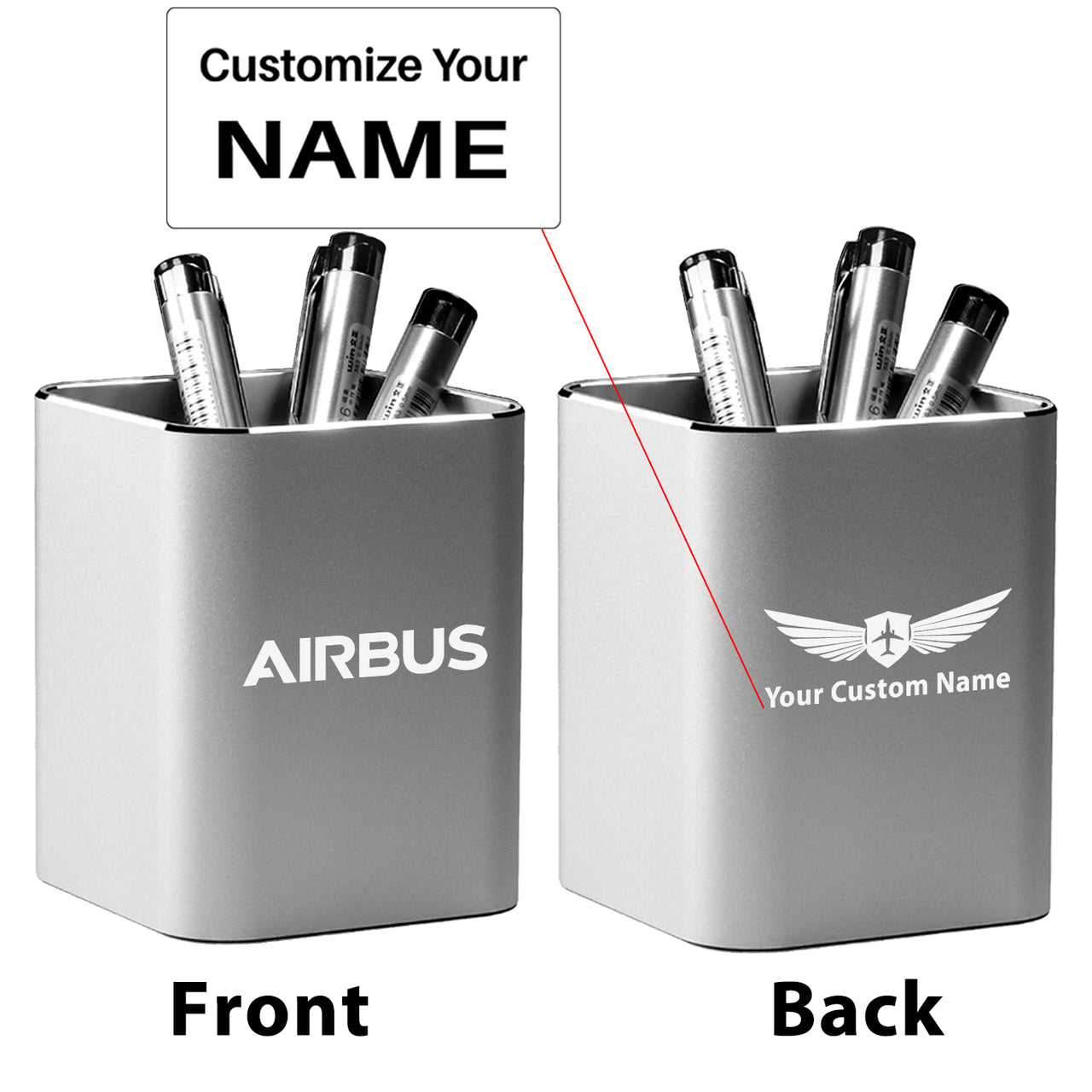 Airbus & Text Designed Aluminium Alloy Pen Holders