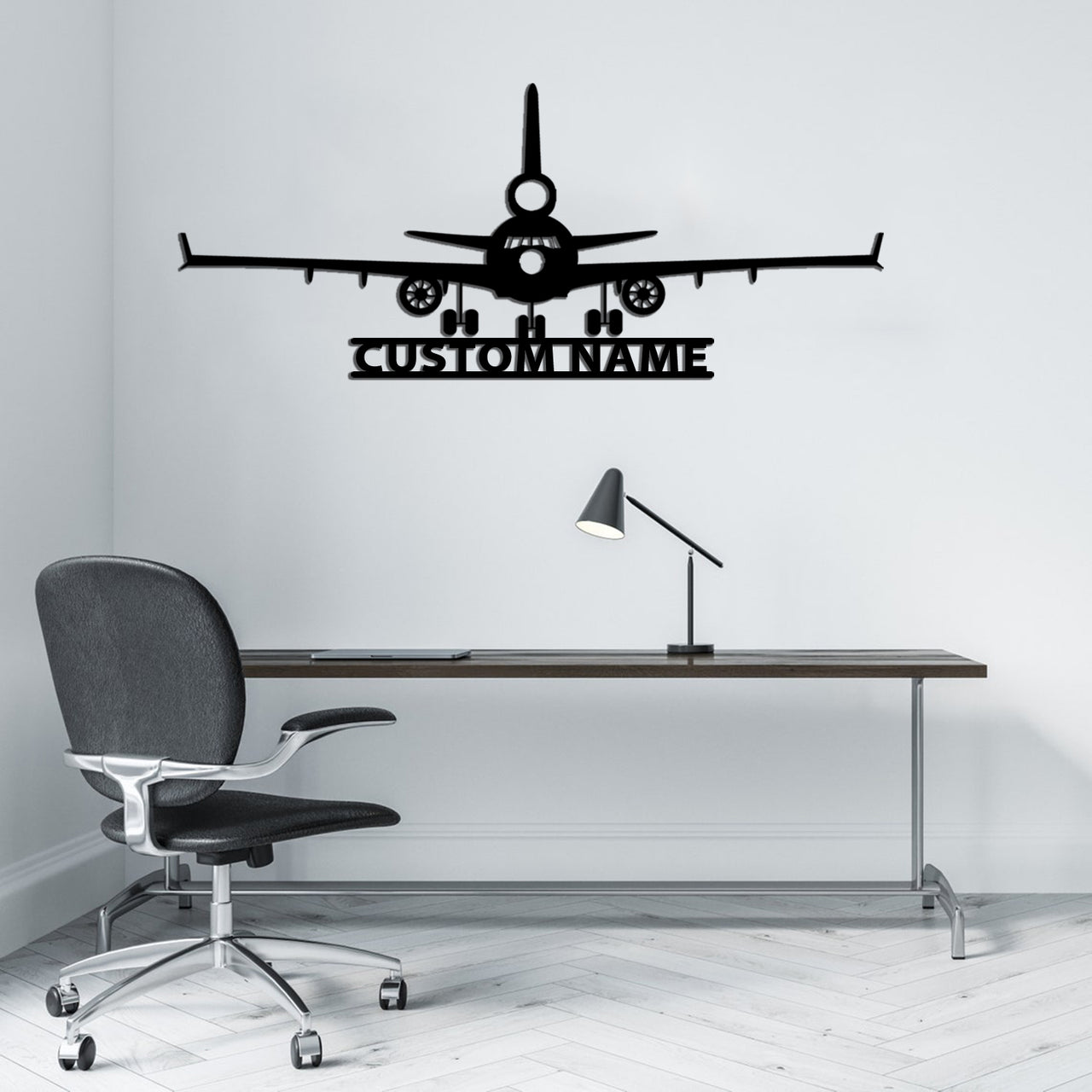 McDonnell Douglas MD-11 Silhouette Plane Designed Wall Metal Signs