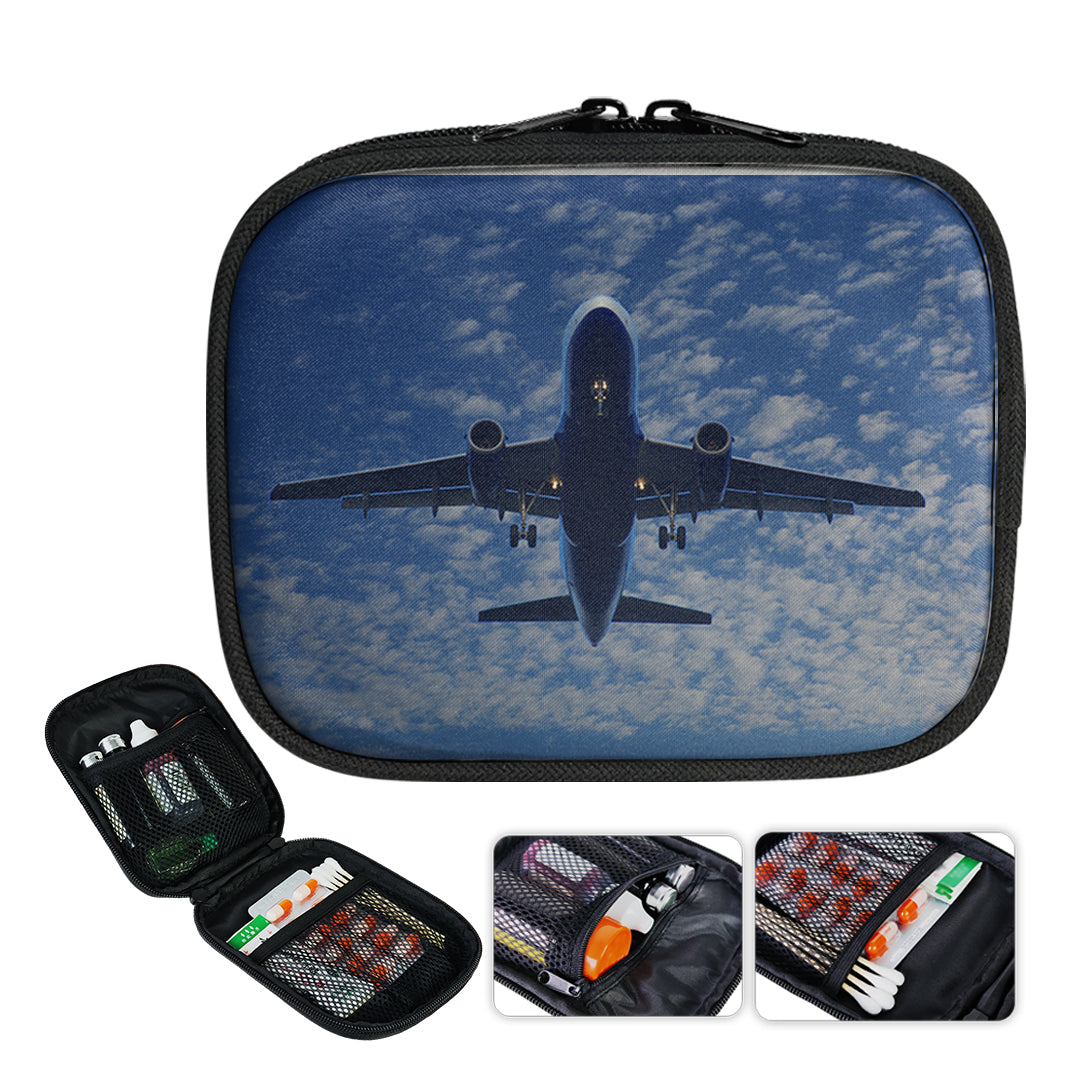 Airplane From Below Designed Travel & Medical Storage Bags