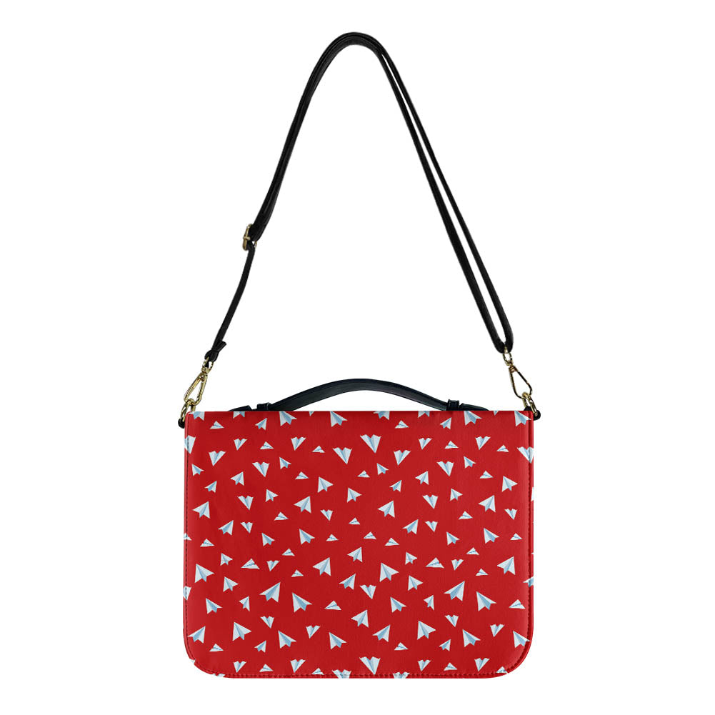 Paper Airplanes (Red) 2 Designed PU Accessories Bags Strap Style