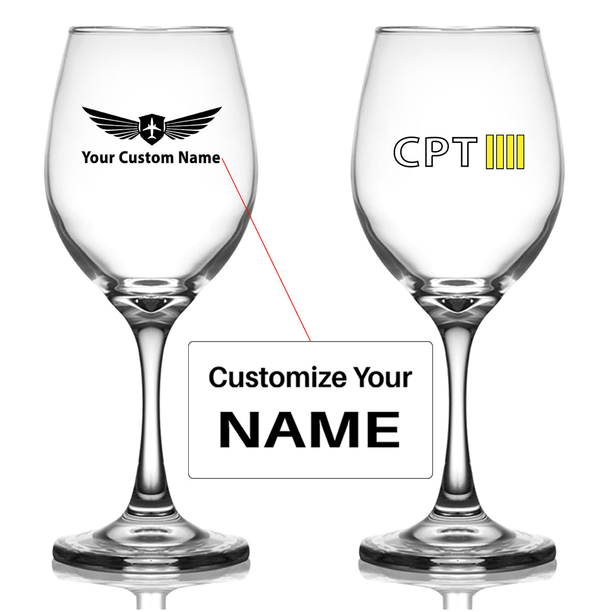 CPT & 4 Lines Designed Wine Glasses