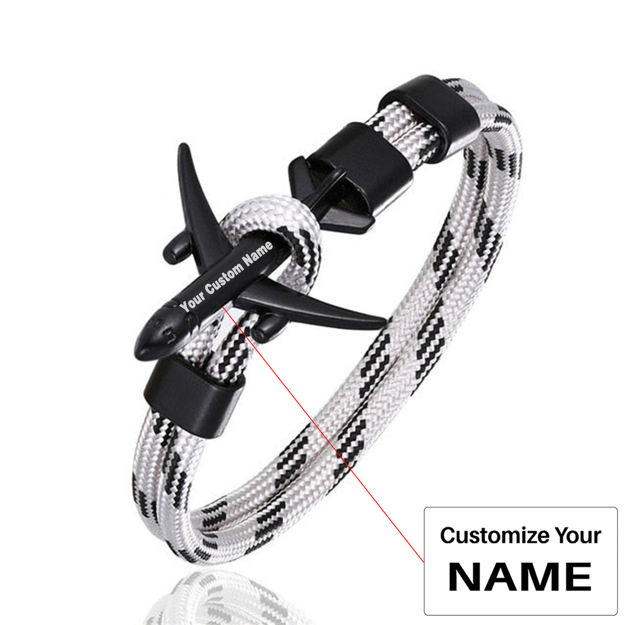 Super Quality Stylish Airplane Shape Bracelets Black (Mixed Colours)