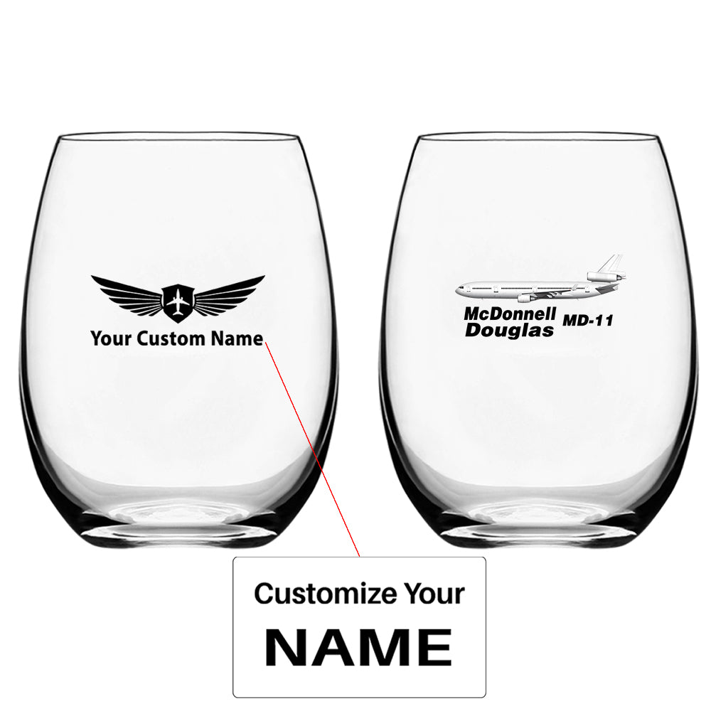 The McDonnell Douglas MD-11 Designed Water & Drink Glasses