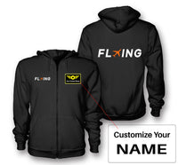 Thumbnail for Flying Designed Zipped Hoodies