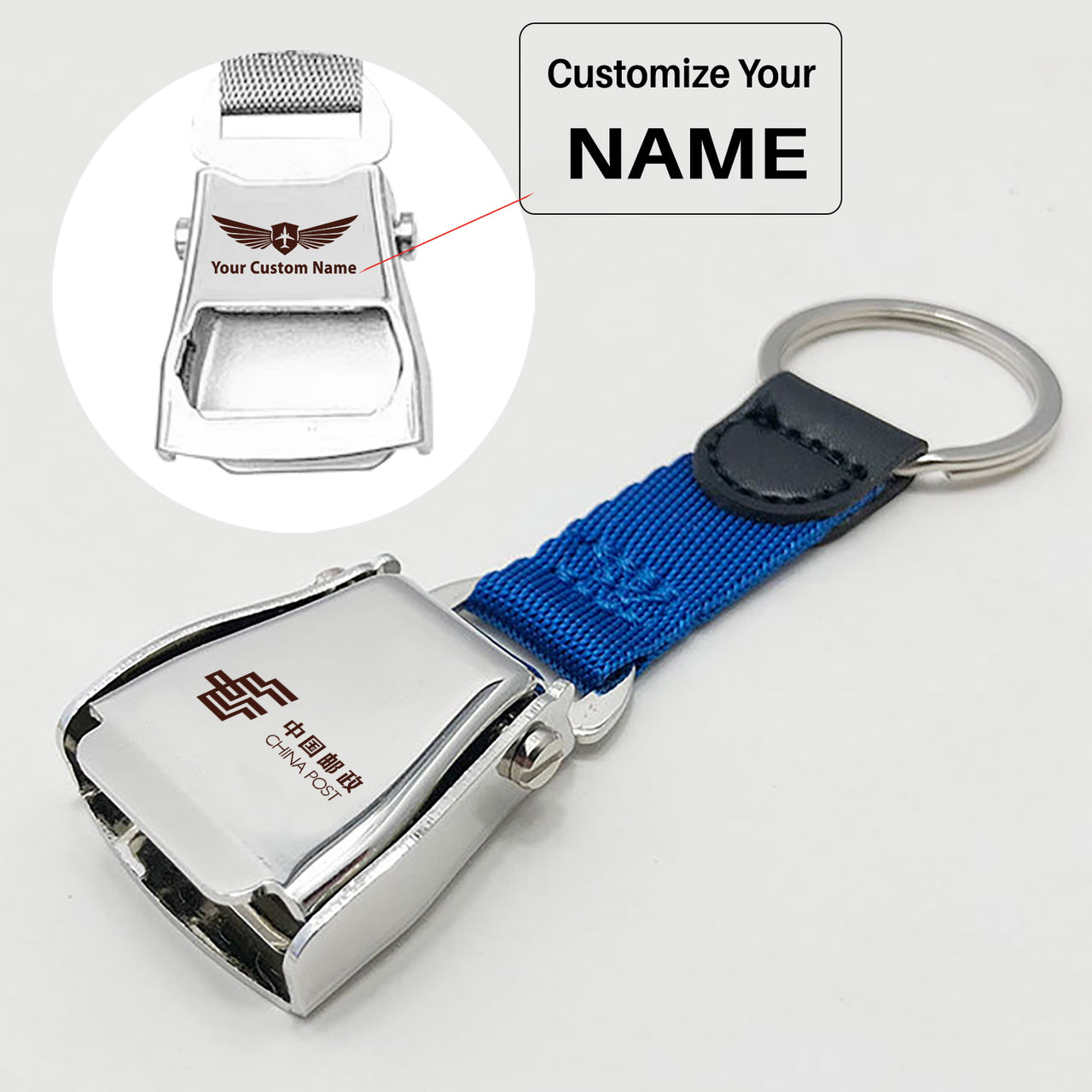 China Postal Airlines Airplane Seat Belt Key Chains