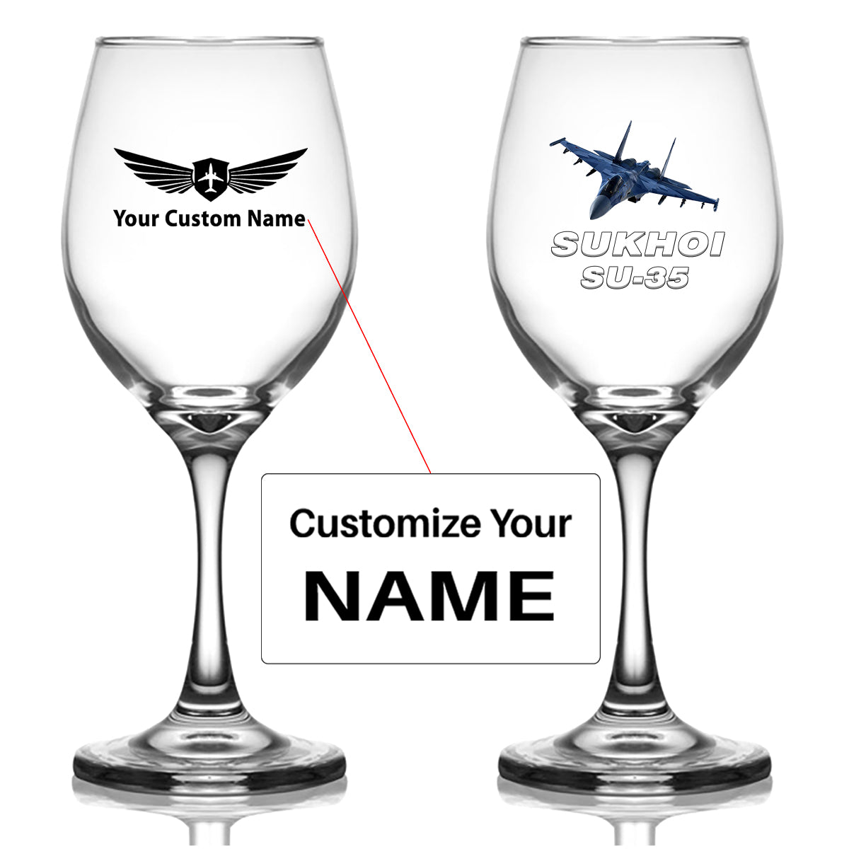 The Sukhoi SU-35 Designed Wine Glasses