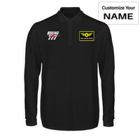 Thumbnail for Amazing Boeing 777 Designed Long Sleeve Polo T-Shirts