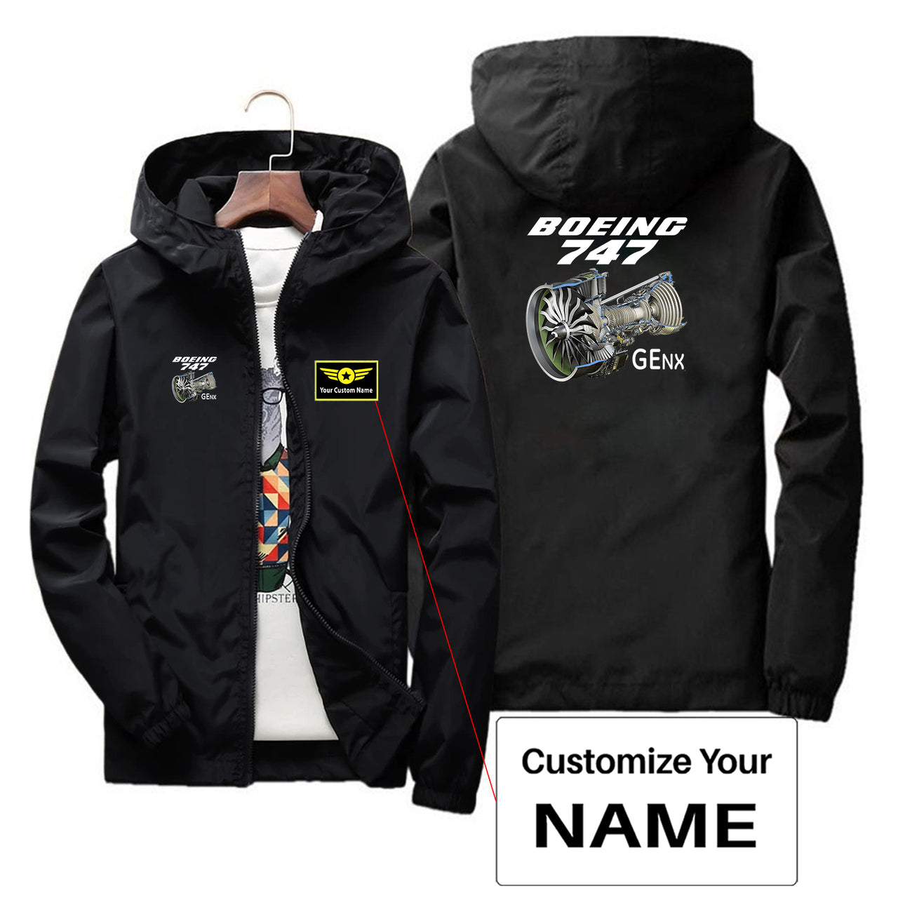 Boeing 747 & GENX Engine Designed Thin Windbreaker Jackets