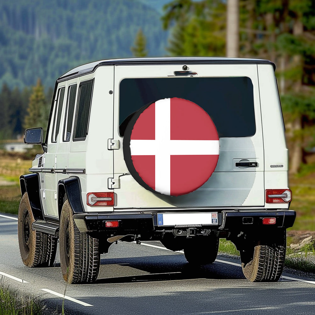 Denmark Flag Designed Tire Cover Cases
