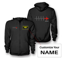 Thumbnail for Aviation Heartbeats Designed Zipped Hoodies