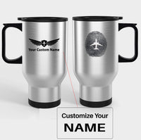Thumbnail for Aviation Finger Print Designed Travel Mugs (With Holder)