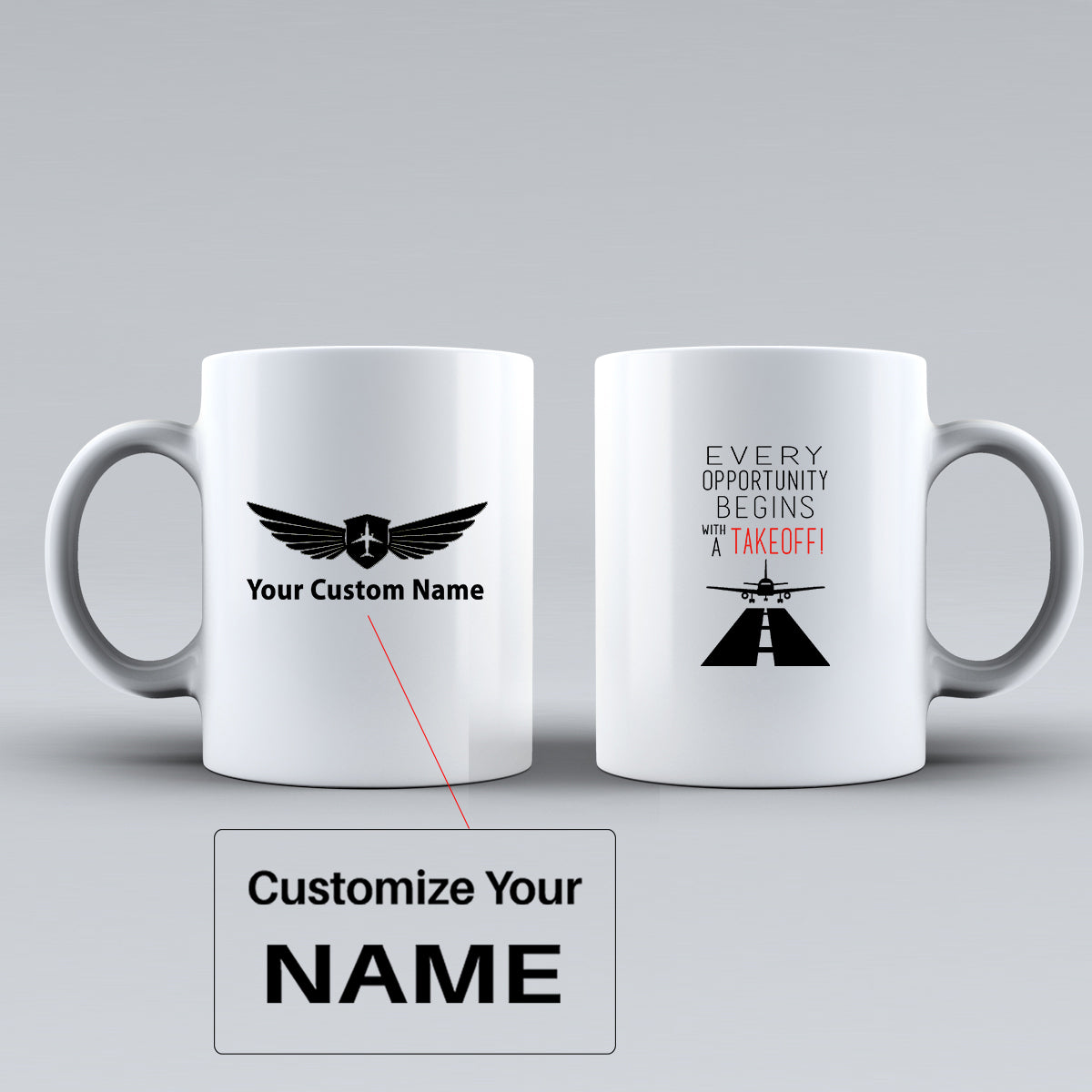 Every Opportunity Designed Ceramic White Mugs