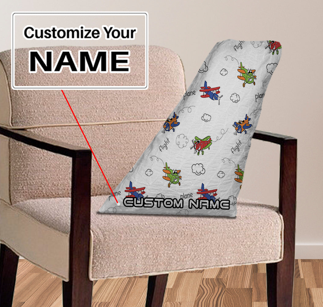 Colorful Cartoon Planes Designed Aircraft Tail Pillows