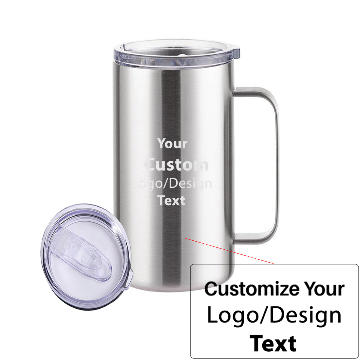 Custom Design Image Logo Designed Stainless Steel Beer Mugs