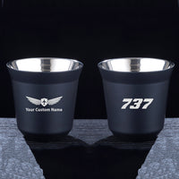 Thumbnail for 737 Flat Text Designed Double Wall Stainless Steel Coffee Mugs