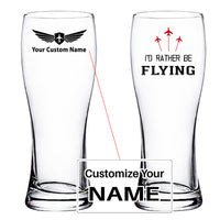 Thumbnail for I'D Rather Be Flying Designed Pilsner Beer Glasses