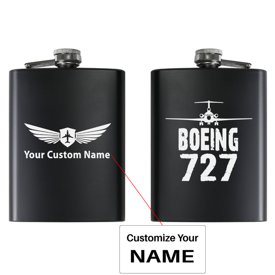 Boeing 727 & Plane Designed Stainless Steel Hip Flasks