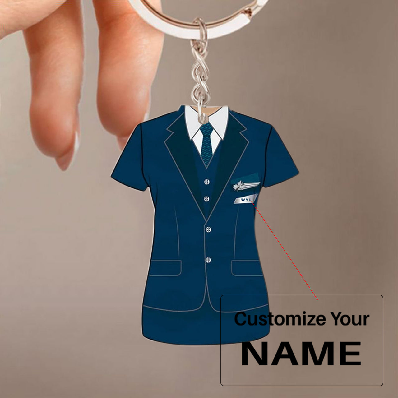 Westjet Airlines Uniform Acrylic Keychain