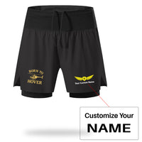 Thumbnail for Born To Hover Designed Quick Dry Fitness Shorts