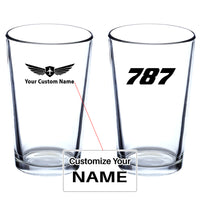 Thumbnail for 787 Flat Text Designed Beer & Water Glasses