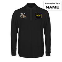 Thumbnail for Airbus A320 & V2500 Engine Designed Long Sleeve Polo T-Shirts