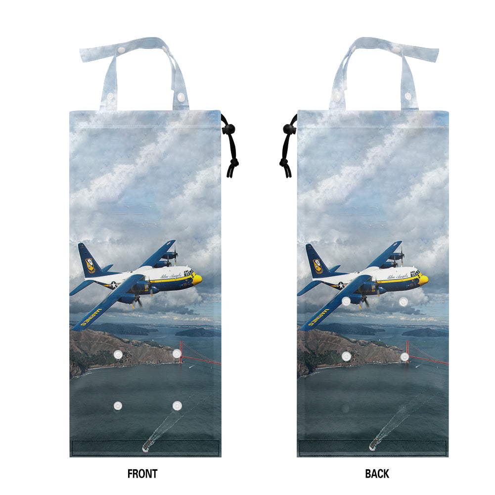 Blue Angels & Bridge Designed Car Folding Garbage Bags