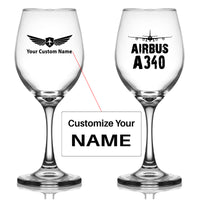 Thumbnail for Airbus A340 & Plane Designed Wine Glasses