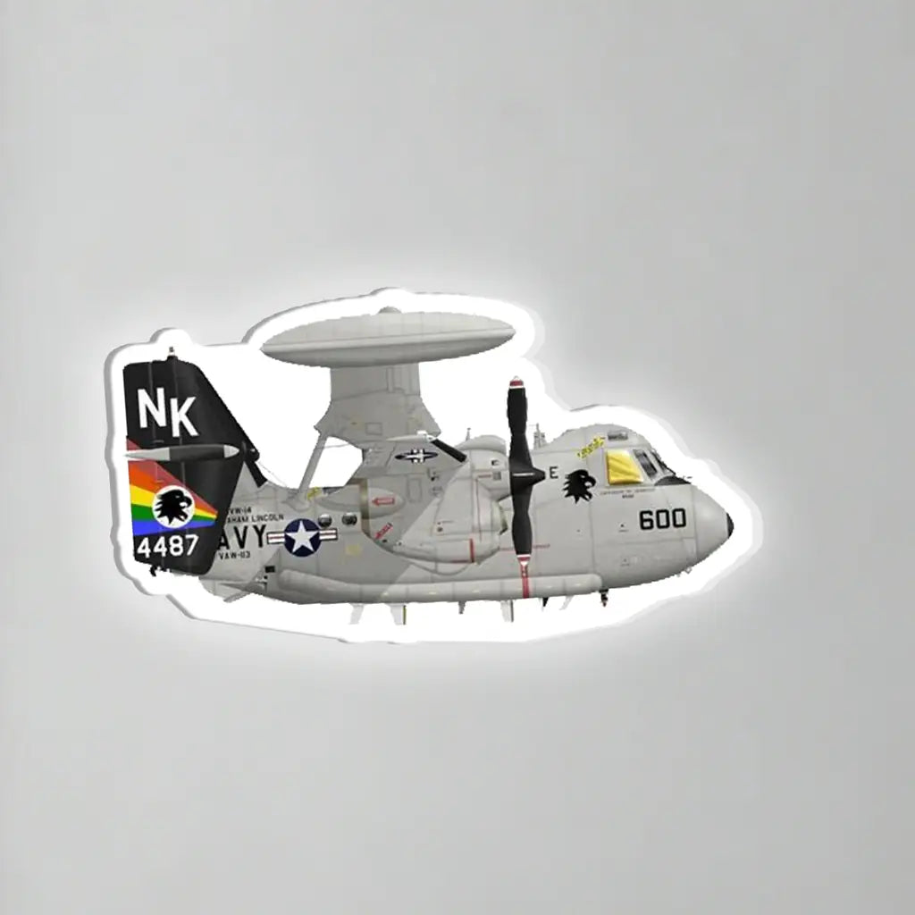 US Navy E-2 Hawkeye Airborne Early Warning Aircraft NK4487 Inductive Wall Led Aircraft & 3D Lamp