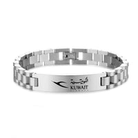 Thumbnail for Kuwait Airways Airlines Designed Stainless Steel Chain Bracelets