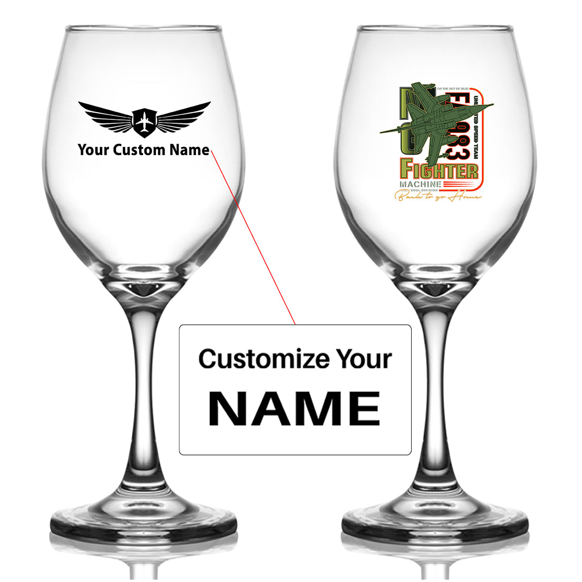 Fighter Machine Designed Wine Glasses