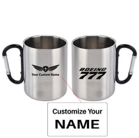 Thumbnail for Boeing 777 & Text Designed Stainless Steel Outdoors Mugs