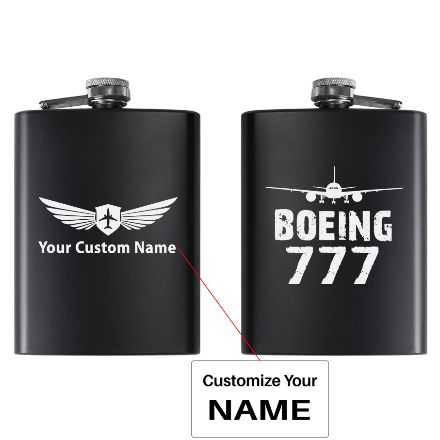 Boeing 777 & Plane Designed Stainless Steel Hip Flasks