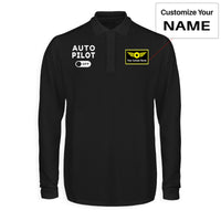 Thumbnail for Auto Pilot Off Designed Long Sleeve Polo T-Shirts