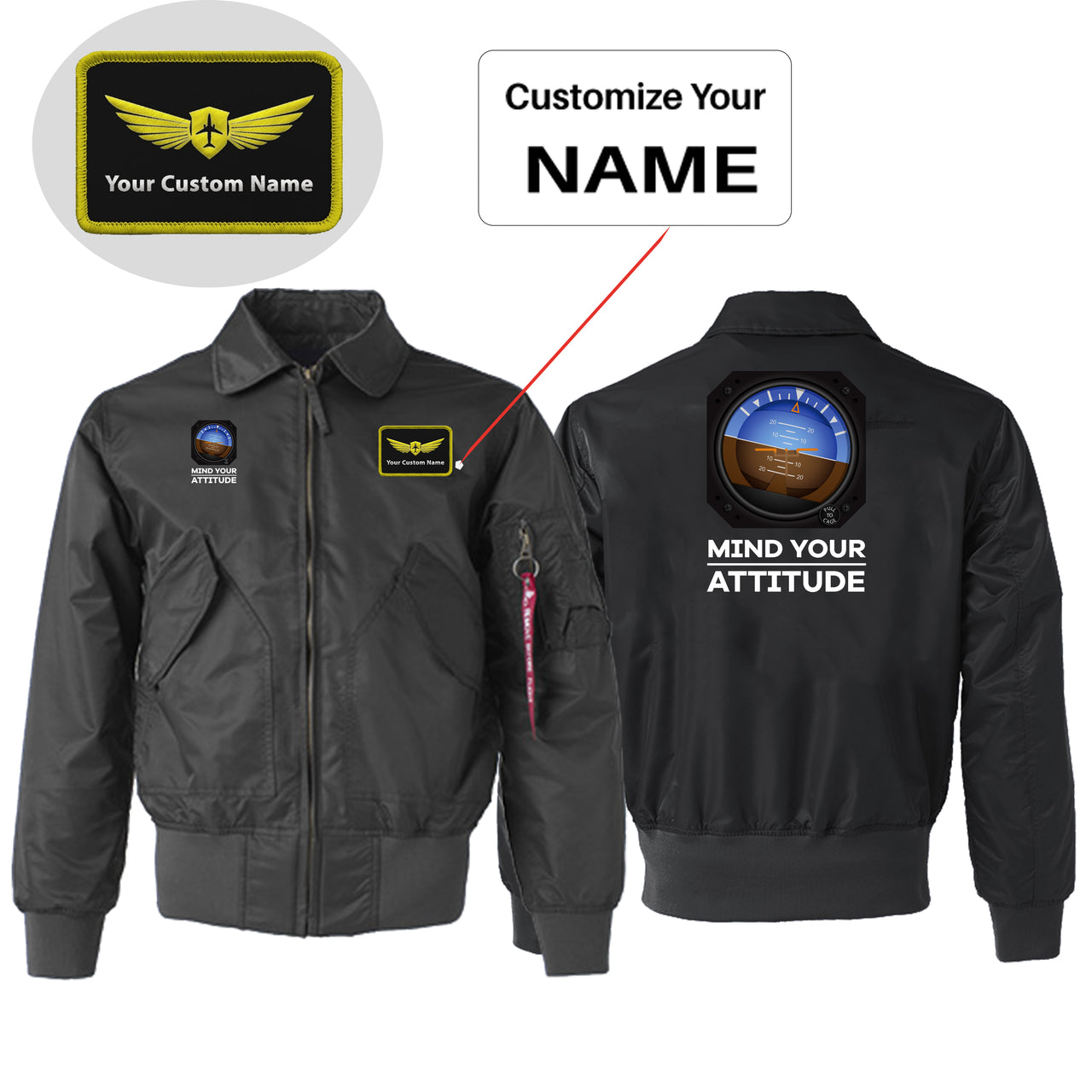 Mind Your Attitude Designed Embroidered Patch Attachable Jackets